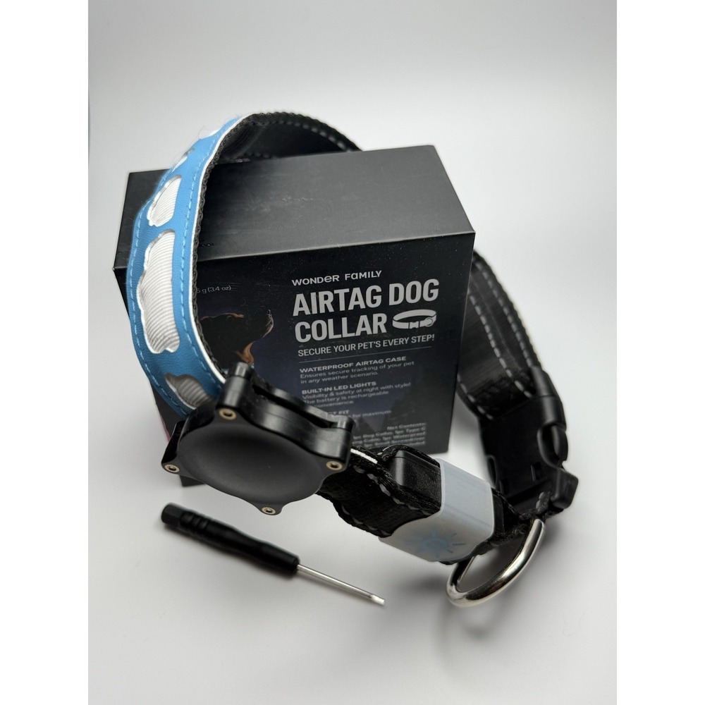 AirTag Dog Collar‎ Holder Waterproof Reflective Anti-Theft Clouds